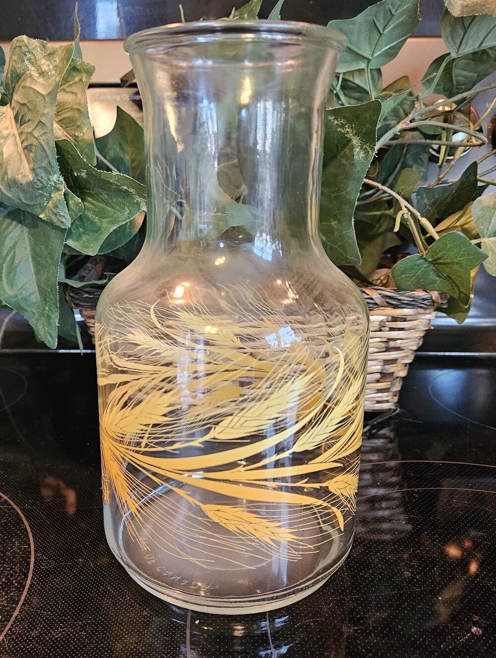 Vintage Mid-Century Libbey Golden Wheat Glass Juice Carafe Pitcher
